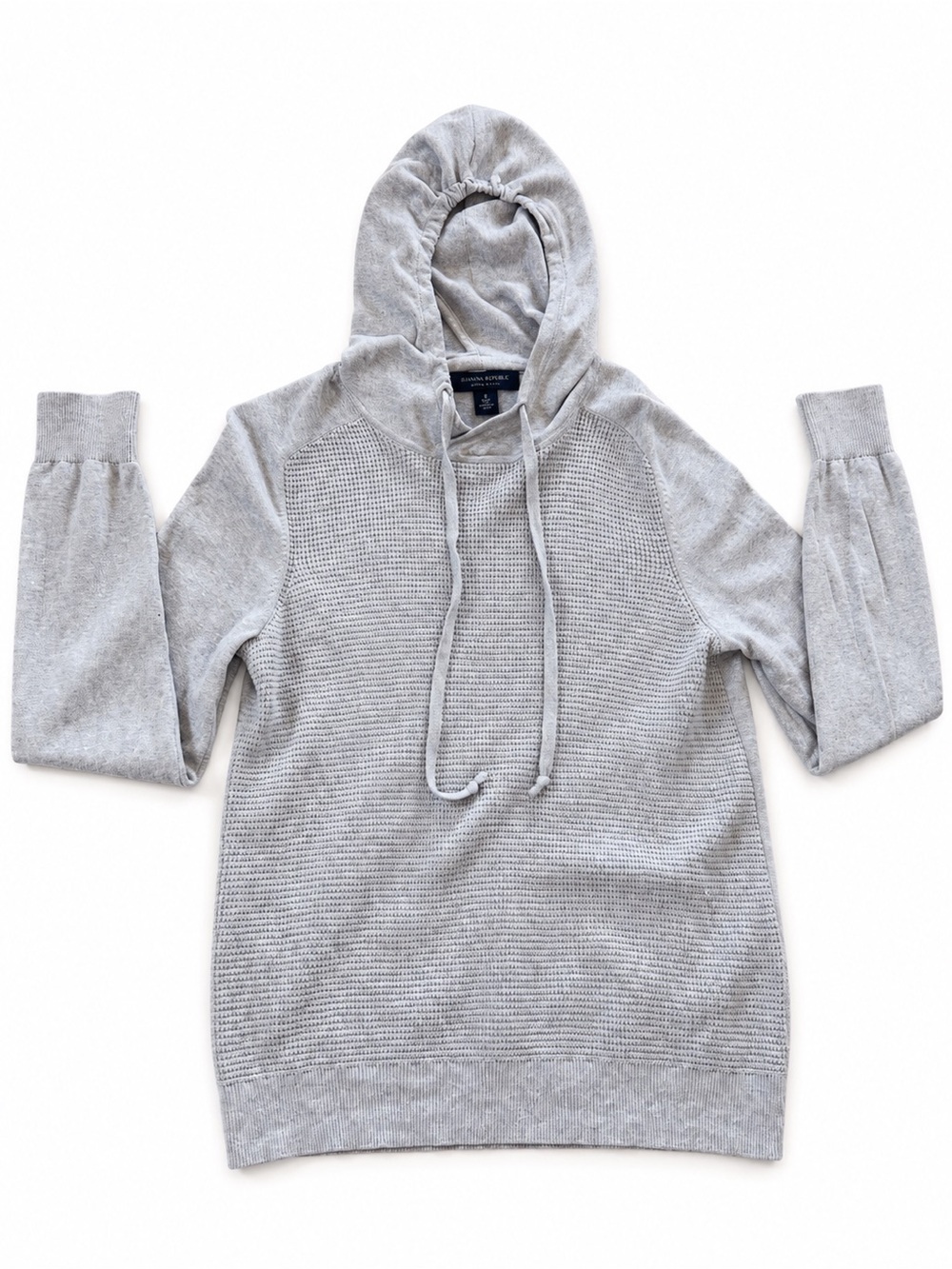 Banana Republic Light Gray Knit Hooded Pullover